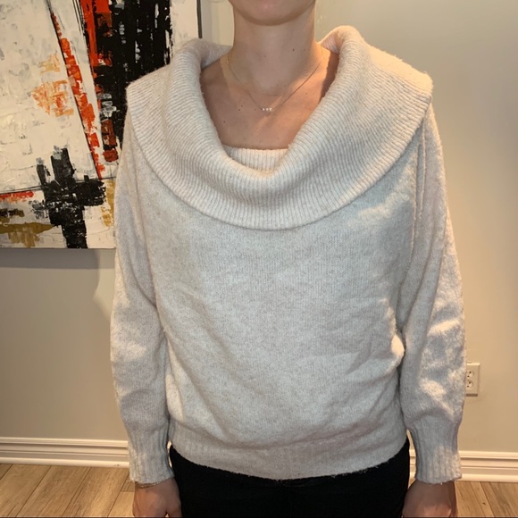 Cream Off-The-Shoulder Sweater - Picture 4 of 4